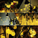 guirlande lumineuse multicolore blanc chaud translucides modernes clips modes solaire extérieure patio jardin
