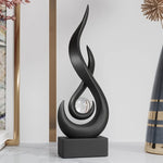 Sculpture décorative abstraite spirale sphère transparente moderne minimaliste noir blanc