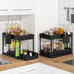 étagère rangement noir plastique reutilisable moderne clips tasse rangement sous meuble chambre cuisine