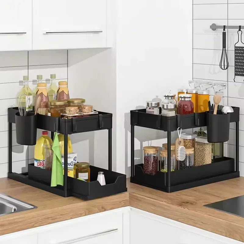 étagère rangement noir plastique reutilisable moderne clips tasse rangement sous meuble chambre cuisine
