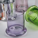 cloches verre moderne argenté violet rose vert transparentes