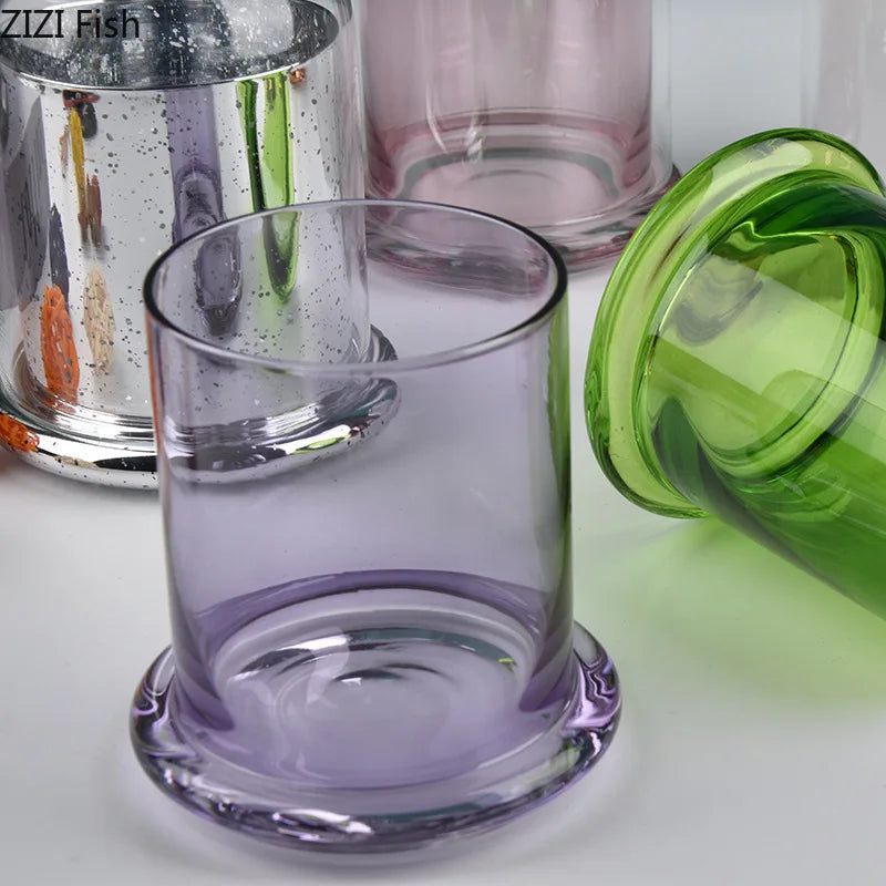 cloches verre moderne argenté violet rose vert transparentes