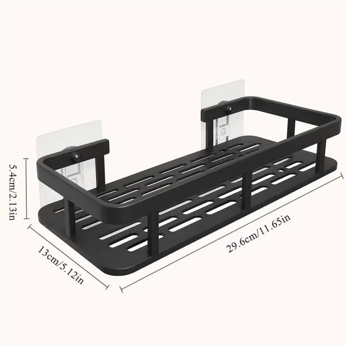étagère rangement noir mat moderne double niveau adhésif sans perçage salle bain cuisine