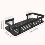 étagère rangement noir mat moderne double niveau adhésif sans perçage salle bain cuisine