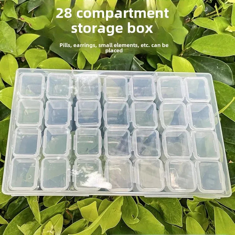 boîte rangement bijoux transparent grands compartiments 28 petits compartiments clips