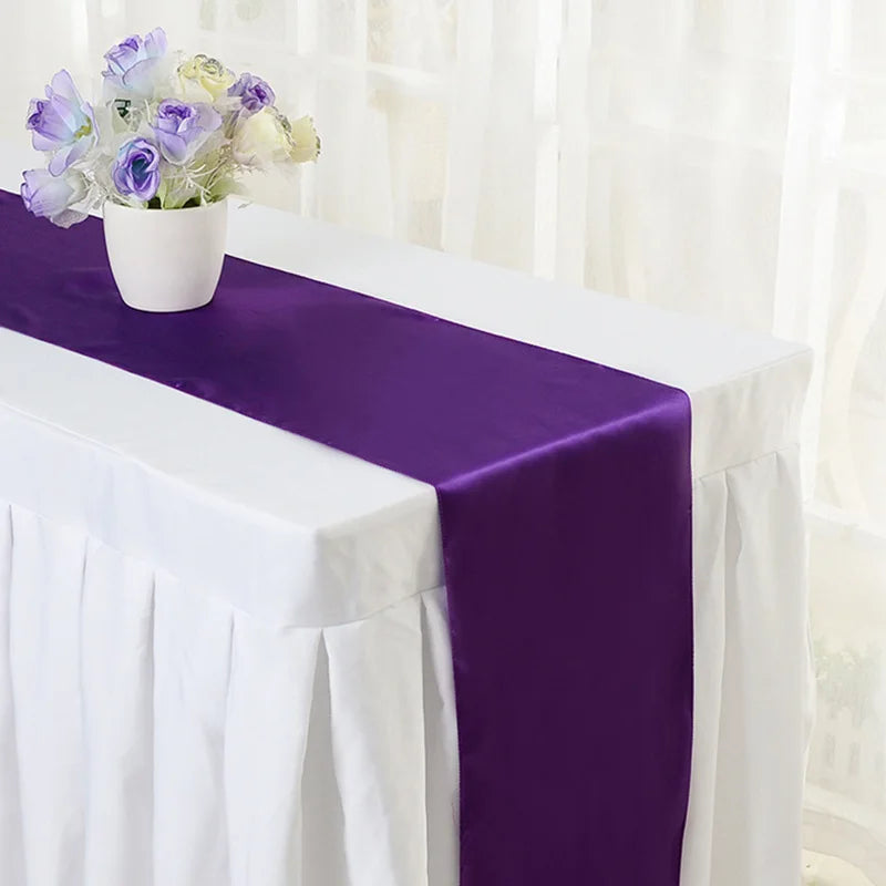 chemin table ruban satin uni décoration mariage banquet fête longue décoration table moderne
