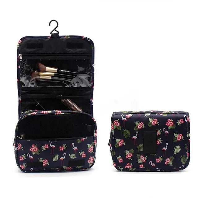sac toilette voyage crochet suspension poignée rangement cosmétiques salle bain