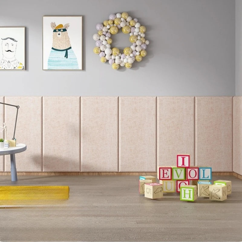 Autocollant mural en lin dans la couleur rose pastel