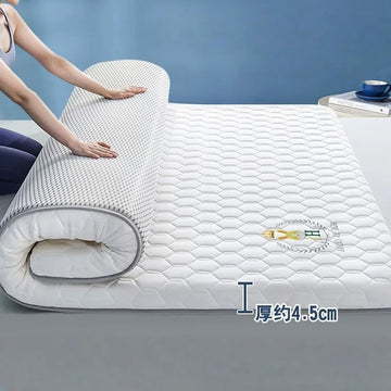 matelas latex blanc gris moderne texture hexagonale respirant doux silencieux