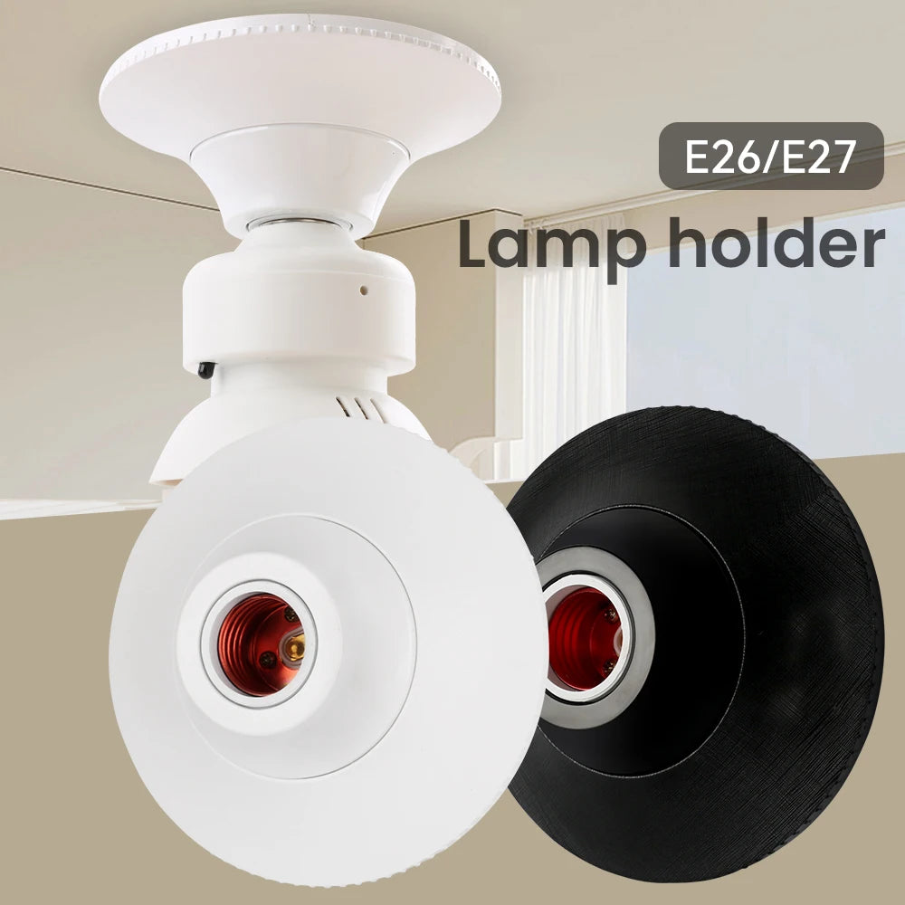 support ampoule e26 e27 vis blanc noir moderne base lampe ab