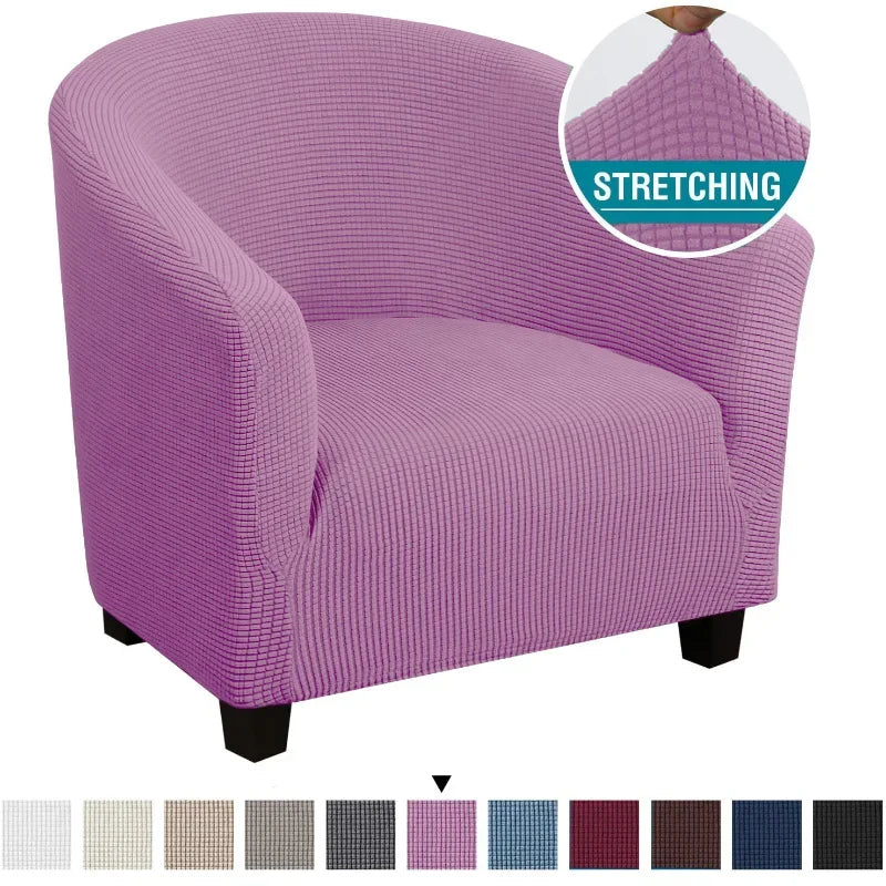 fauteuil moderne housse polyester jacquard gris élégants boutons protection salon automne hiver