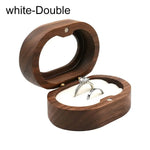 boîtes bijoux marron naturel classique anneaux rangement portable couple
