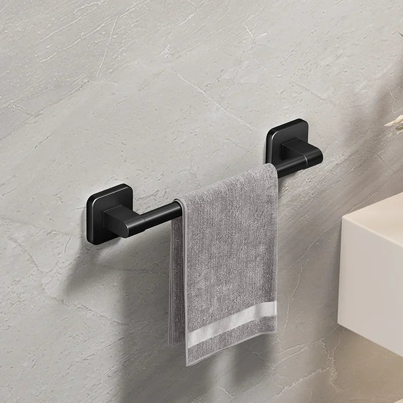 porte serviettes mural adhésif noir moderne sans perçage rack serviettes cuisine salle bain support