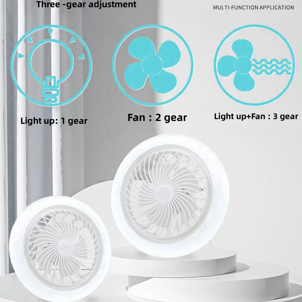 lampe ventilateur blanc moderne grille ventilation télécommande incluse e27 fixation led adjustable dimmable