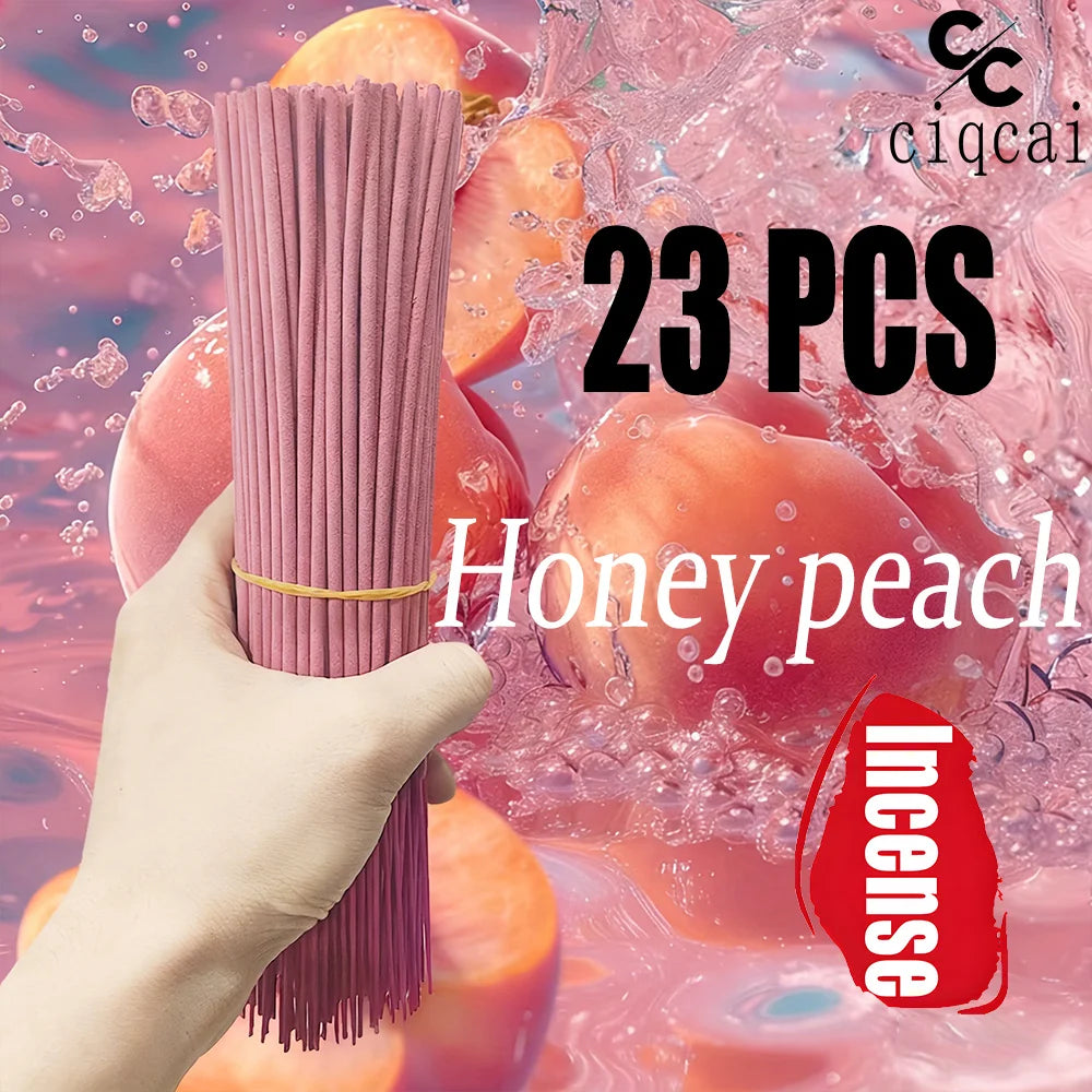 bâtons d'encens aromatiques parfum pêche 22cm moderne minimaliste rose pâle foncé uniforme longue durée