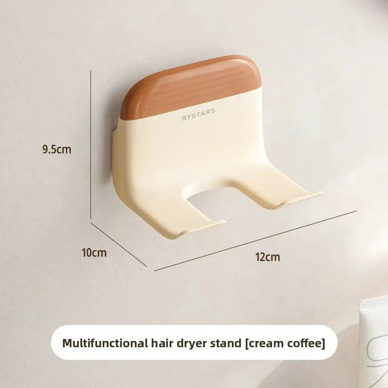 support mural aspirateur séchoir cheveux adhésif vert rose blanc moderne pratique