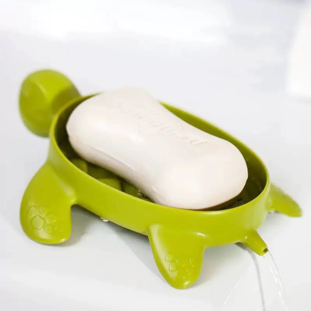 boîte savon tortue verte texturée écaille pieds sculptés décoration ludique maison