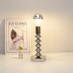 lampe led moderne lampes table argentées ampoules transparentes géométrique futuriste
