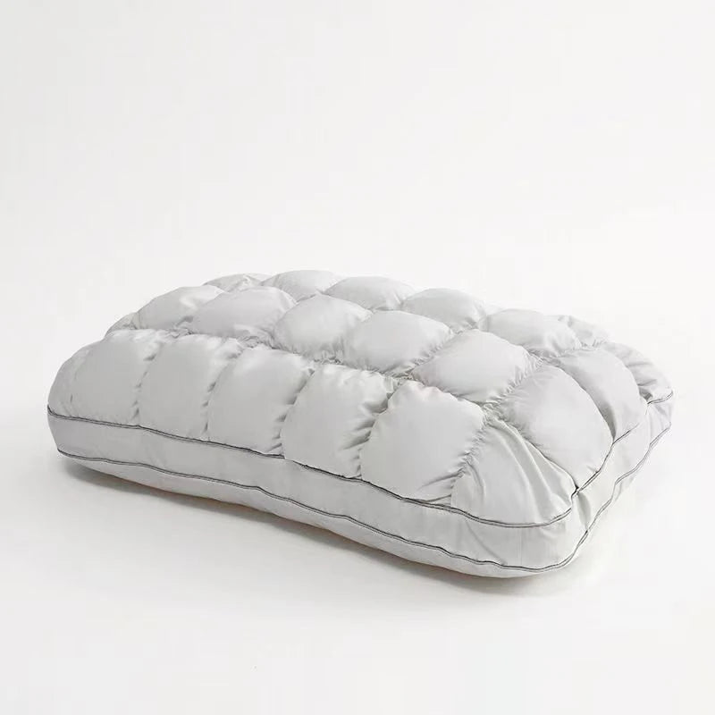 oreiller polyester coton quadrillé blanc rose gris bleu clair moderne élastique doux
