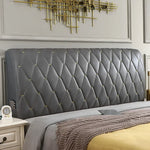 tête lit rembourrée motifs losanges turquoise orange rose moderne chambre décoration élégante tableaux abstraits