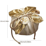 sac cadeau violet satiné ruban doré blanche élégant anniversaire bijoux cadeau opulent 10 pièces
