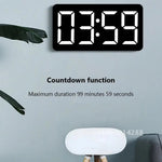 horloge murale numérique écran led grande réveil décoration salon moderne noir blanc vert bleu