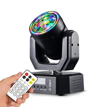projecteur led noir moderne effet scène télécommande éclairage multicolore événements decoration 125x125x200mm 0.69kg
