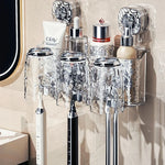 organisateur mural transparent texturé moderne porte bougies ventouse hygiénique salle bain rangement efficace simple