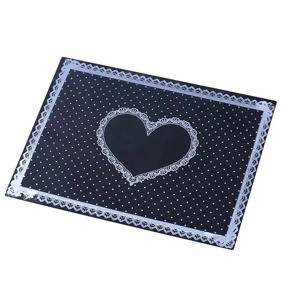 tapis poignet silicone nail art pois cœur dentelle rose noir violet magenta