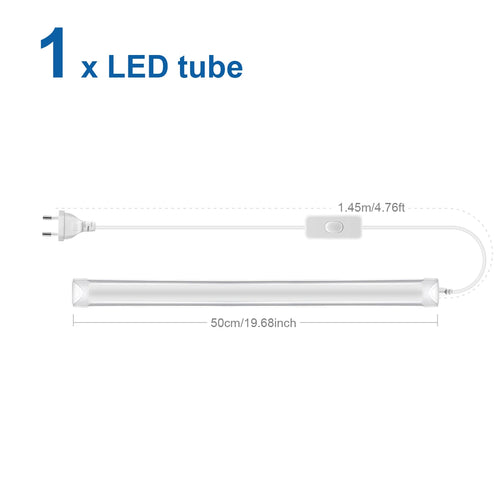 tube led t8 blanc moderne 50cm interrupteur clips haute luminosité aluminium