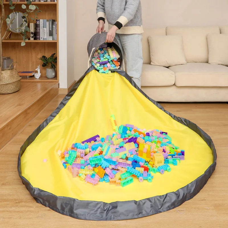 tapis jeu pliable moderne jaune gris sac rangement polyester pliable facile rangement rapide maison