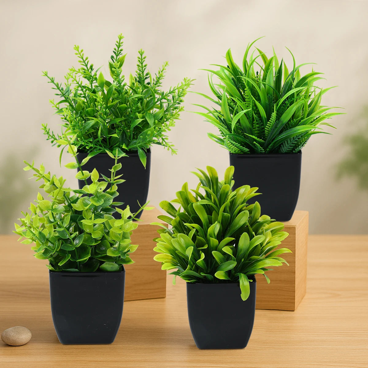 plantes artificielles feuilles vertes pot moderne décoration extérieure ornement dense foliage