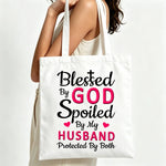 Sac main toile blanc carton classique sans fermeture femme poignéesReusable shopping bag