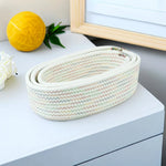 panier rangement tissu tressé pliable jouets cosmétiques maison gris blanc