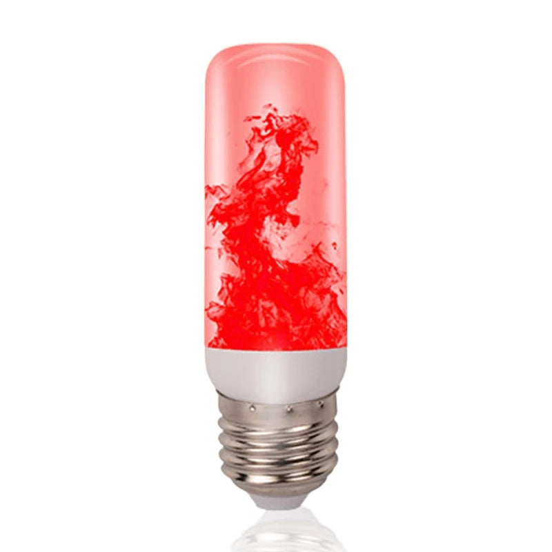 ampoule led effet flamme blanc jaune rouge vert bleu culot e27 moderne décoration festive