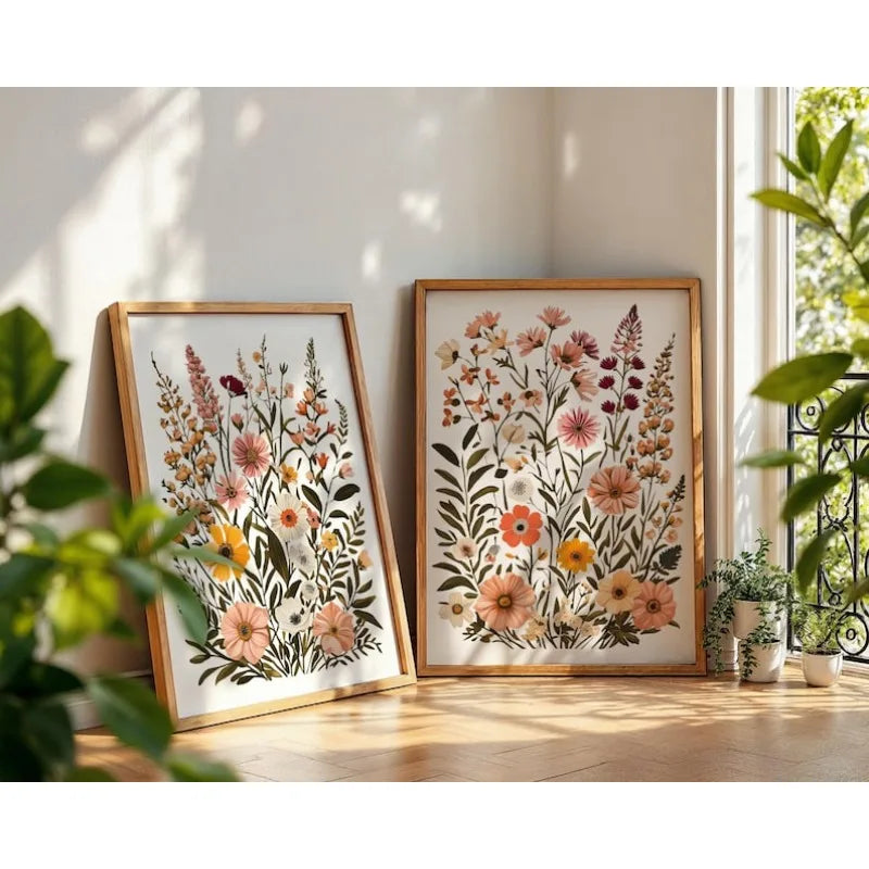 affiches murales toile fleurées modernes sans cadre 30x40cm 40x60cm combinaison floral détaillé minimaliste