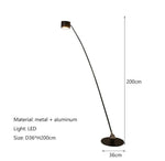 lampe sol moderne led noire 6w 10w 90v 260v interrupteur bouton chambre salonhôtel