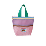 sac main reutilisable maille polyestere bleu rose moderne portable poignees étui cosmétiques voyage