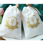 sacs cadeaux tissu blanc croix cordon serrage toile opacique classique fashion mariage bonbons réutilisables