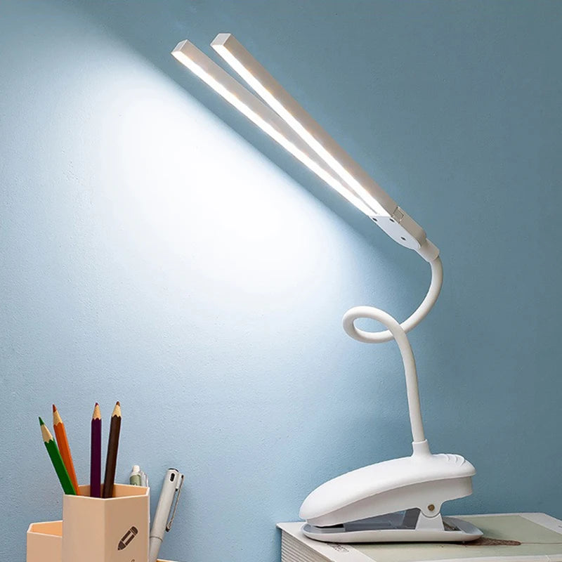 lampe moderne led rechargeable pinces blanc sans ombre tactile variable protection yeux étude chambre