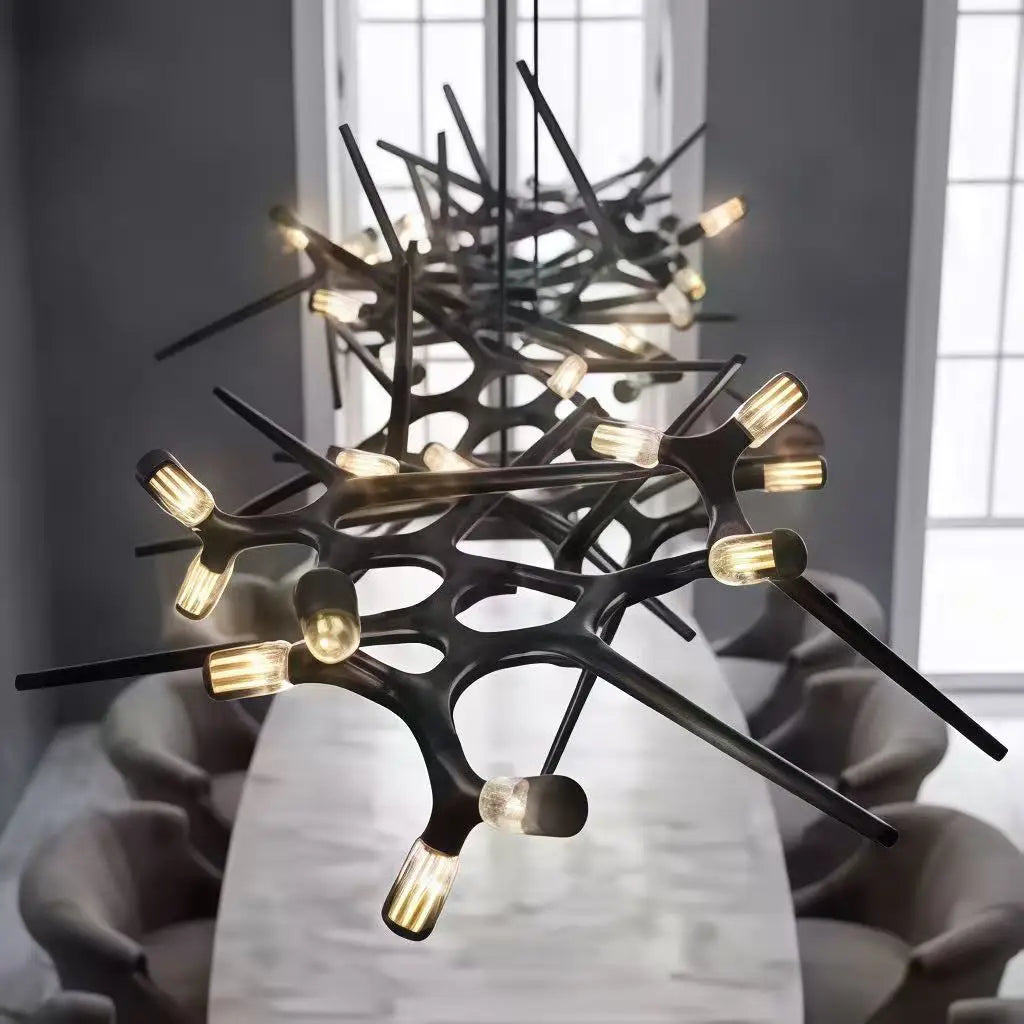 suspension lumineuse noire contemporaine 120cm 10 ampoules certification ul rohs