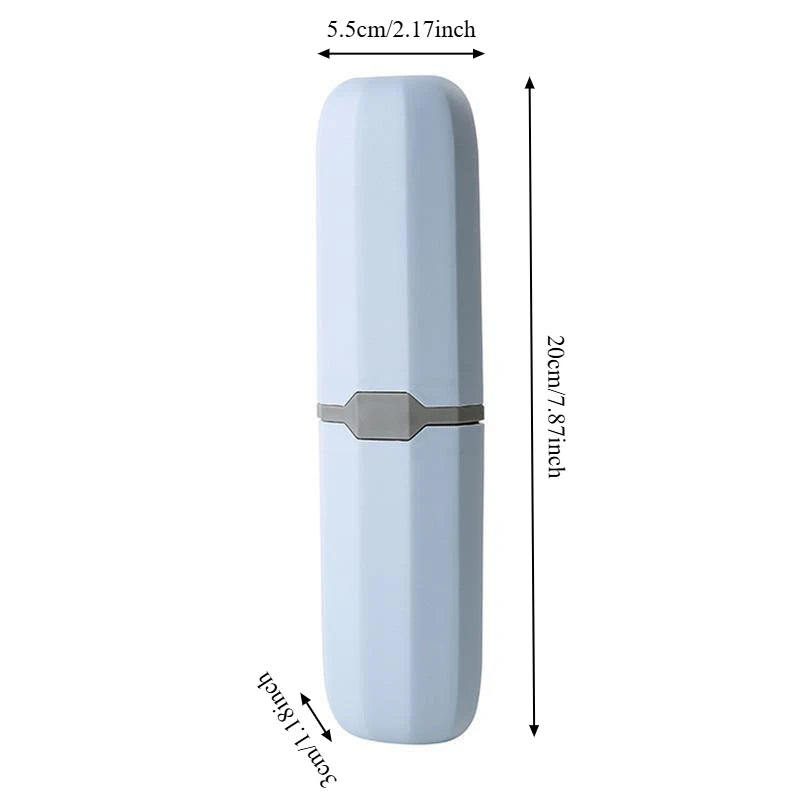 organiseur brosse dents réutilisable étui clip moderne gris blanc bleu clair texture mat portable