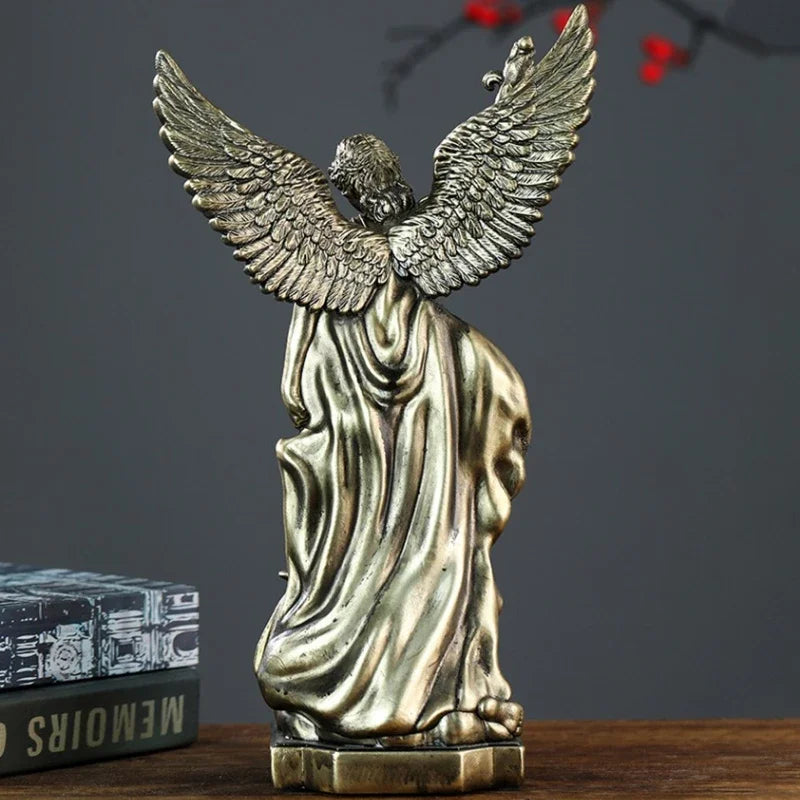 statue saint michaël protection maison résine bronze doré religieux classique decoration autel gift chrétien