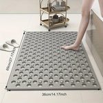 tapis bain gris clair perforations rondes drainage rapide anti dérapant moderne salle bain