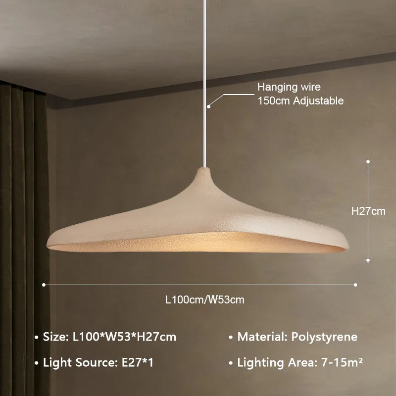 suspension lumineuse moderne beige texture rugueuse fixation opacité salon chambre