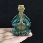 statue tortue méditative yoga vert turquoise zen décoration artificielle crème marron foncé