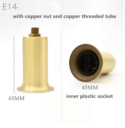 embouts lampe dorés lisses modernes céramique laiton 100% e12 e14 e26 e27