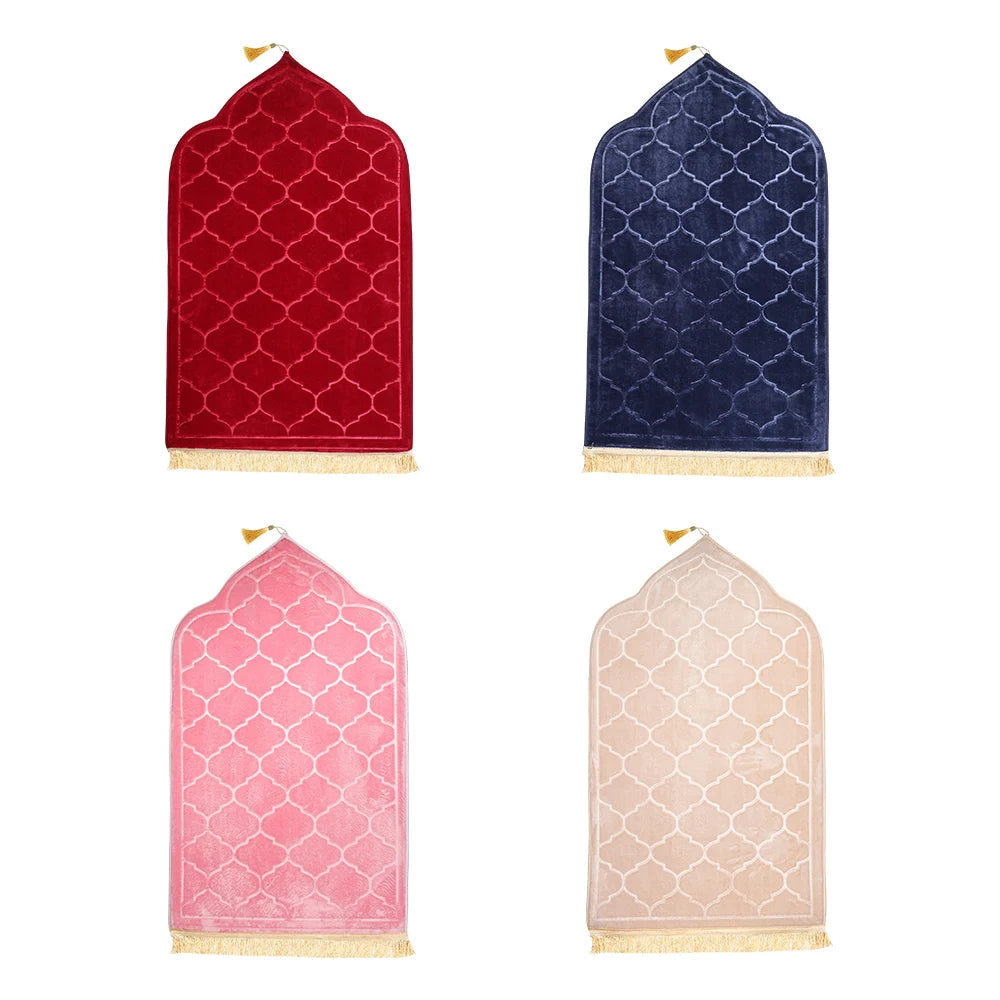 tapis prière polyester antidérapant flocage motif géométrique moderne rouge bleu marine rose beigeclair