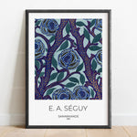 Image d'une illustration colorée de fleurs et de feuillage dans un style ornemental, créée par l'artiste E.A. Séguy en 1914.