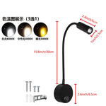 lampe murale led bras articulé tête orientable moderne minimaliste noir blanc argenté doré chambre